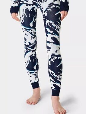 Sweaty Betty Navy, White Ski Base Layer  Leggings